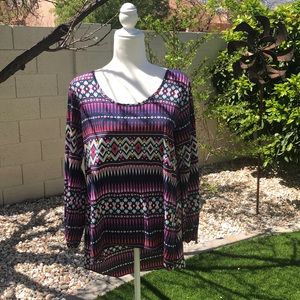 Colorful high low tunic top